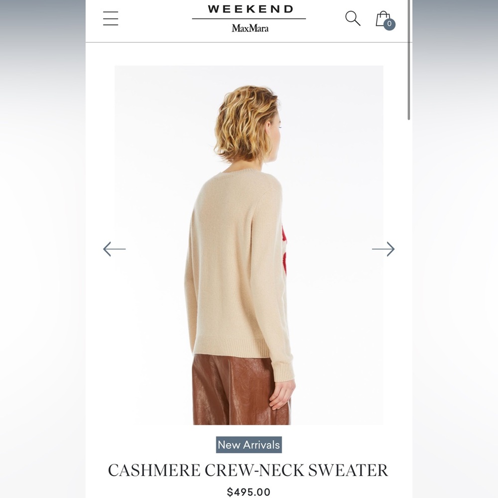 SOLD OUT! NWT WEEKEND MAX MARA ‘ADELCHI’EAR OF DRAGON CASHMERE CREW-NECK SWEATER - Picture 5 of 10